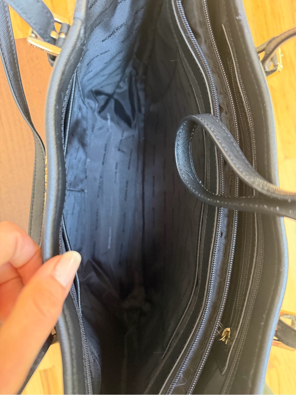 Michael Kors Black Saffiano Tote with Gold Hardware - Picture 6 of 6